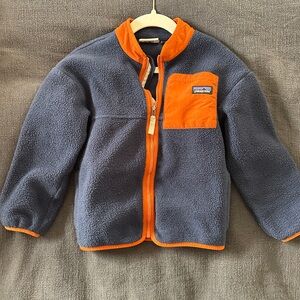 Patagonia Kids Navy and Orange Fleece Jacket